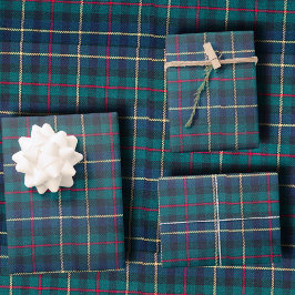 Klassieke Schotse Huntergroene & Marineblauwe Clan Inpakpapier Vel