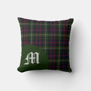 Klassieke Schotse Malcolm Clan Tartan Monogram Kussen