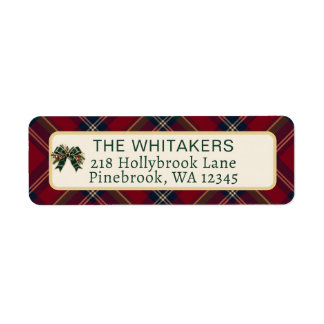 Klassieke Schotse Plaid Kerst Retouradres  Etiket