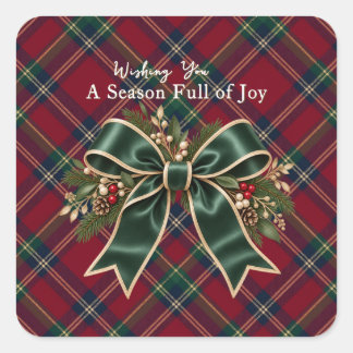 Klassieke Schotse Plaid Kerst sticker