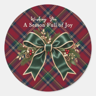 Klassieke Schotse Plaid Kerst sticker