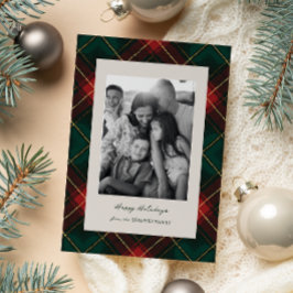 Klassieke Schotse Plaid Vakantiefoto Kaart