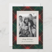 Klassieke Schotse Ruit Kerstkaart (Voorkant)