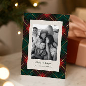 Klassieke Schotse Ruit Kerstkaart