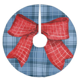 Klassieke Schotse ruit met grote decoratieve lint  Kerstboom Rok