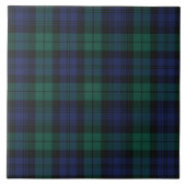 Klassieke Schotse Ruit Rustic Groen Tartan Tegeltje (Voorkant)