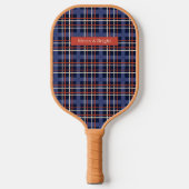Klassieke Schotse Tartan Plaid Custom Name Pickleball Paddle (Voorkant)