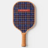 Klassieke Schotse Tartan Plaid Custom Name Pickleball Paddle (Achterkant)