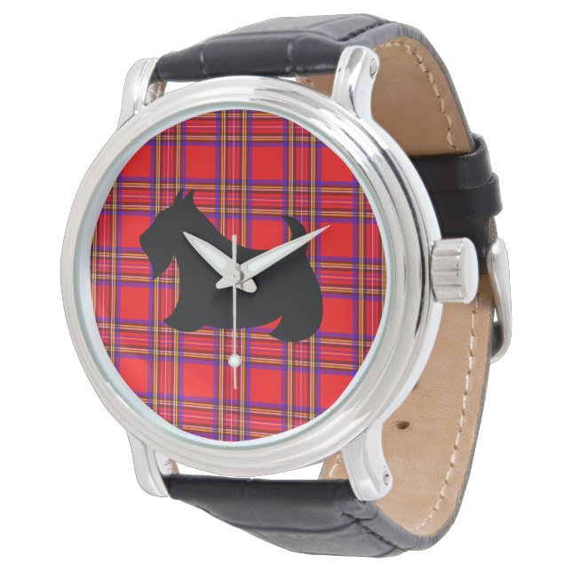 Klassieke Schotse Terrier Horloge (Gekanteld)