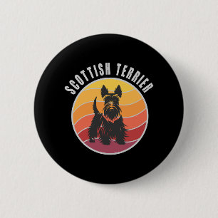 Klassieke Schotse Terriër Zonsondergang Ronde Button 5,7 Cm