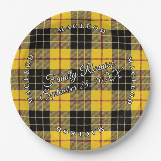 Klassieke Schotten Clan MacLeod van Lewis Tartan E Papieren Bordje (Voorkant)