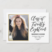 Klassieke Schrijf BEWERKBARE KLEUR Afstudeerkaart Aankondiging (Voorkant)