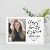 Klassieke Schrijf EDITABLE KLEUR Afstudeerkaart Aankondiging (Staand voorkant)