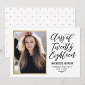 Klassieke Schrijfbare UITGEBREIDE Kleur Afstudeerk Aankondiging (Voorkant / Achterkant)