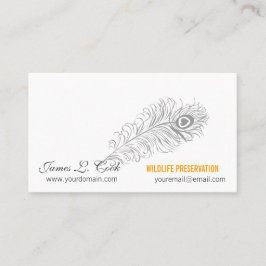 Klassieke schrijfpen Peacock Feathers Visitekaartje