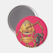 Klassieke Science Fiction Alien Robot Pakt Man Magneet (Voorkant / Achterkant)