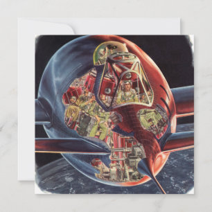 Klassieke Science-Fiction Astronaut Raket Ruimtesc