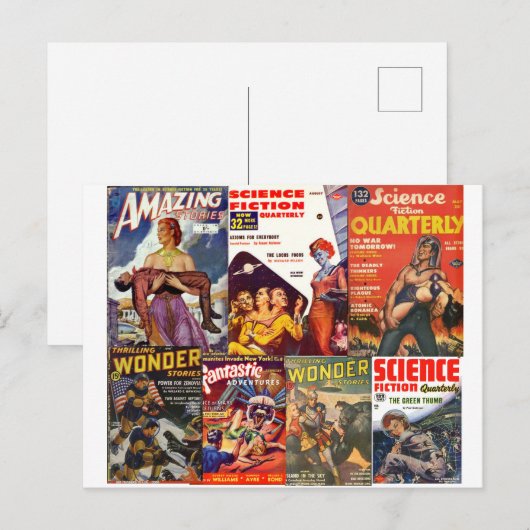 Klassieke science fiction mix briefkaart (Voorkant / Achterkant)