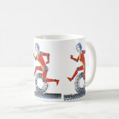 Klassieke Science Fiction Robot Lopend met Wiel Koffiemok (Voorkant rechts)