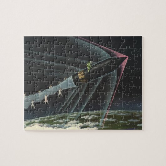 Klassieke Science-Fiction-Ruimtevaarder op een Rak Legpuzzel (Horizontaal)