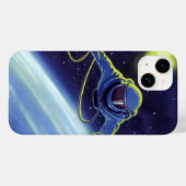 Klassieke Science-Fiction-Ruimtevaarder Tijdens ee Case-Mate iPhone Case (Achterkant (horizontaal))