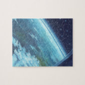 Klassieke sciencefiction, aarde 's nachts met ster legpuzzel (Horizontaal)