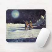 Klassieke Sciencefiction-astronaut Aliens op de Ma Muismat (Met muis)