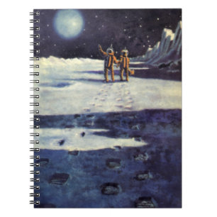 Klassieke Sciencefiction Astronaut Aliens op Maan Notitieboek