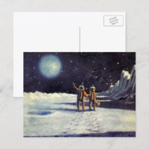 Klassieke Sciencefiction Astronaut Buitenaardse We Briefkaart