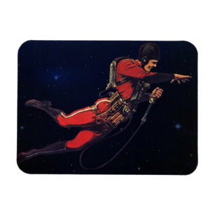 Klassieke Sciencefiction-astronaut in de buitenrui Magneet