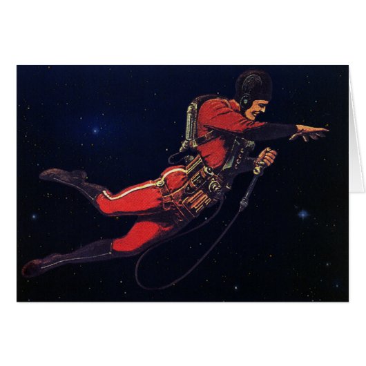 Klassieke Sciencefiction-astronaut in de ruimte (Voorkant Horizontaal)