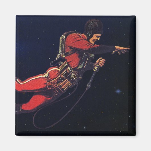 Klassieke Sciencefiction-astronaut in de ruimte Magneet (Voorkant)