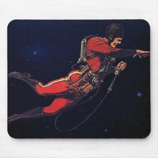 Klassieke Sciencefiction-astronaut in de ruimte Muismat (Voorkant)
