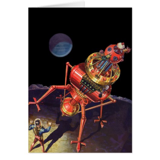 Klassieke Sciencefiction-astronaut met buitenaards (Voorkant)