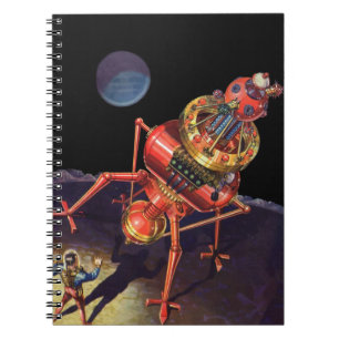Klassieke Sciencefiction-astronaut met buitenaards Notitieboek