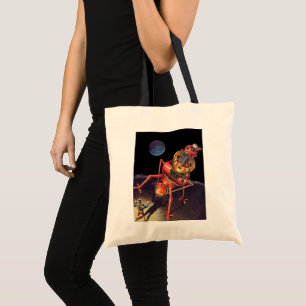 Klassieke Sciencefiction-astronaut met buitenaards Tote Bag
