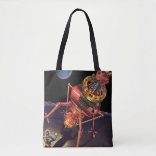 Klassieke Sciencefiction-astronaut met buitenaards Tote Bag