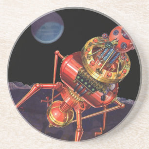 Klassieke Sciencefiction Astronaut met Buitenaards Zandsteen Onderzetter