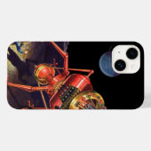 Klassieke Sciencefiction Astronaut met Buitenlands Case-Mate iPhone Case (Achterkant (horizontaal))