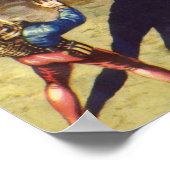 Klassieke Sciencefiction Astronaut met Buitenlands Poster (Hoek)