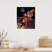 Klassieke Sciencefiction Astronaut met Buitenlands Poster (Keuken)