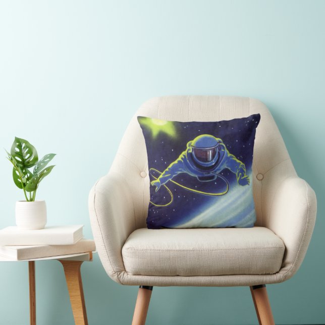 Klassieke Sciencefiction Astronaut op een Ruimtewa Kussen (Stoel)