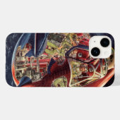 Klassieke Sciencefiction Astronaut Raket Ruimtesch Case-Mate iPhone Case (Achterkant (horizontaal))