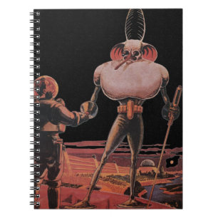 Klassieke Sciencefiction Astronaut Schudt Hand Ali Notitieboek