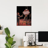 Klassieke Sciencefiction Astronaut Schudt Hand Ali Poster (Thuiskantoor)