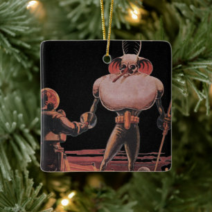 Klassieke Sciencefiction Astronaut Schudt Hand Bui Keramisch Ornament