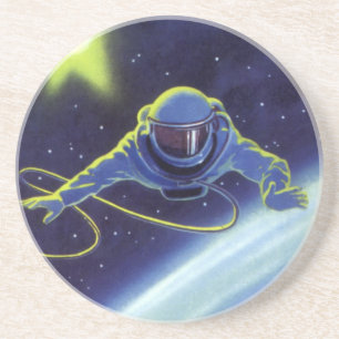 Klassieke Sciencefiction-astronaut tijdens een rui Zandsteen Onderzetter