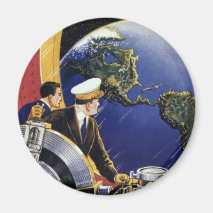 Klassieke Sciencefiction-astronauten in een baan o Magneet