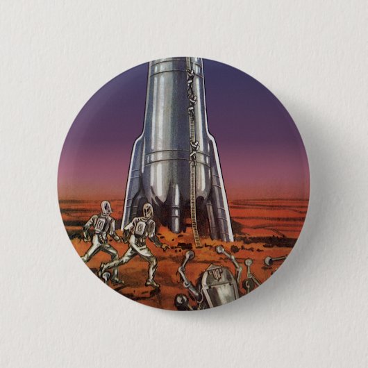 Klassieke sciencefiction, astronauten, kever, alie ronde button 5,7 cm (Voorkant)