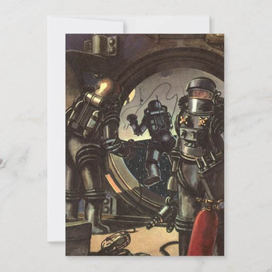 Klassieke sciencefiction-astronauten op een ruimte (Voorkant)